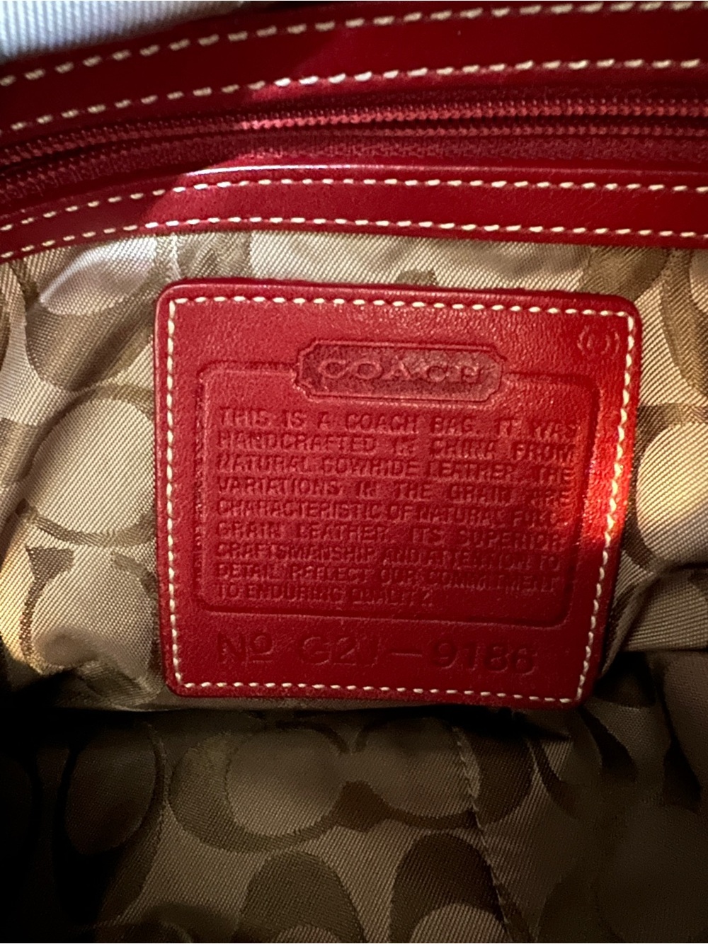 Coach Red Leather Shoulder Bag - Picture 8 of 13
